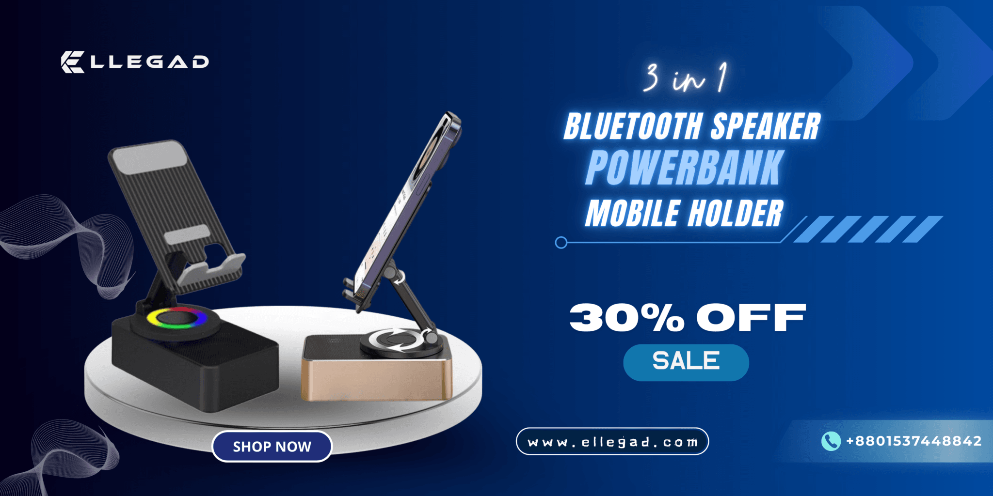 3 in 1 Bluetooth, mobile holder, powerbank